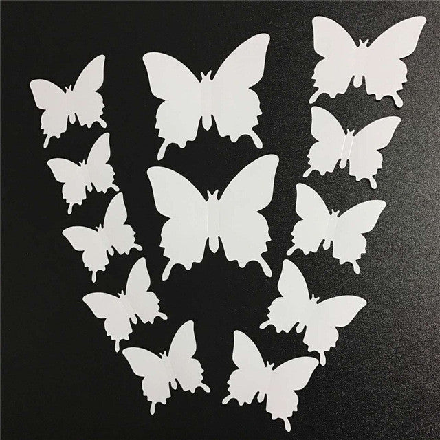 12pcs 3D PVC Wall Stickers Magnet Butterflies DIY Home Decor