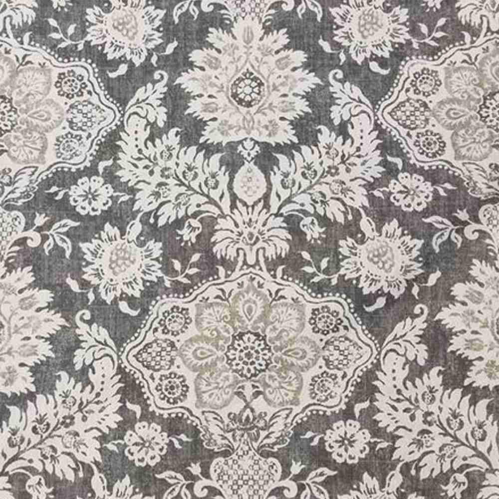 Empress Swag Valance in Belmont Metal Gray Floral Damask