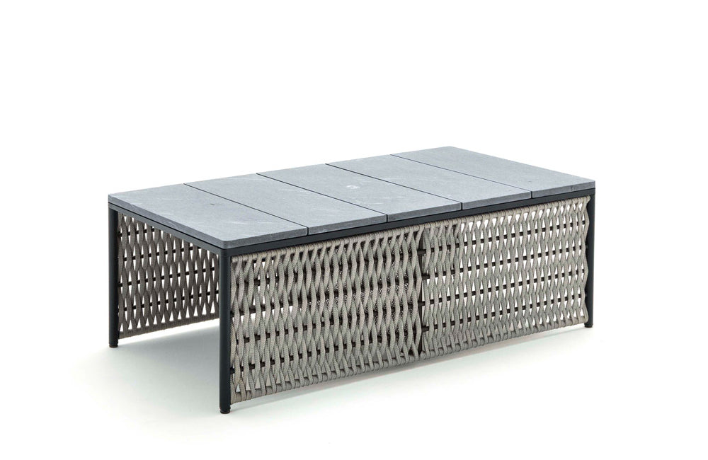 Oasi Outdoor Rectangular Cocktail Table with Stone Top