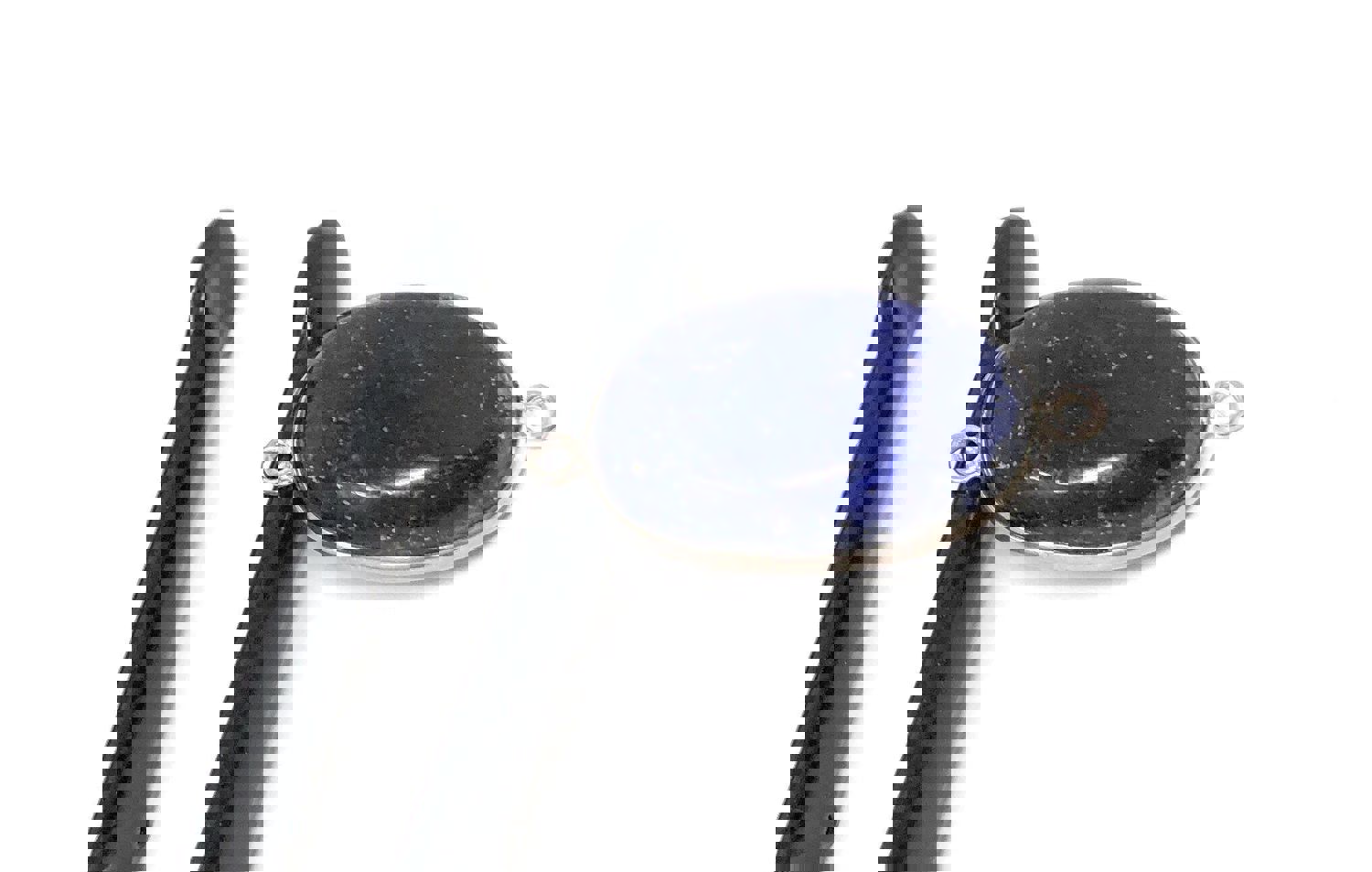 Sterling Silver Lapis Lazuli Bezel Connector for DIY Jewelry Making