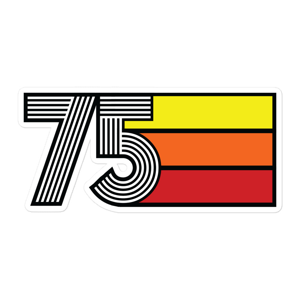 75 - 1975 Retro Tri-Line Decal Bubble-Free Vinyl Stickers