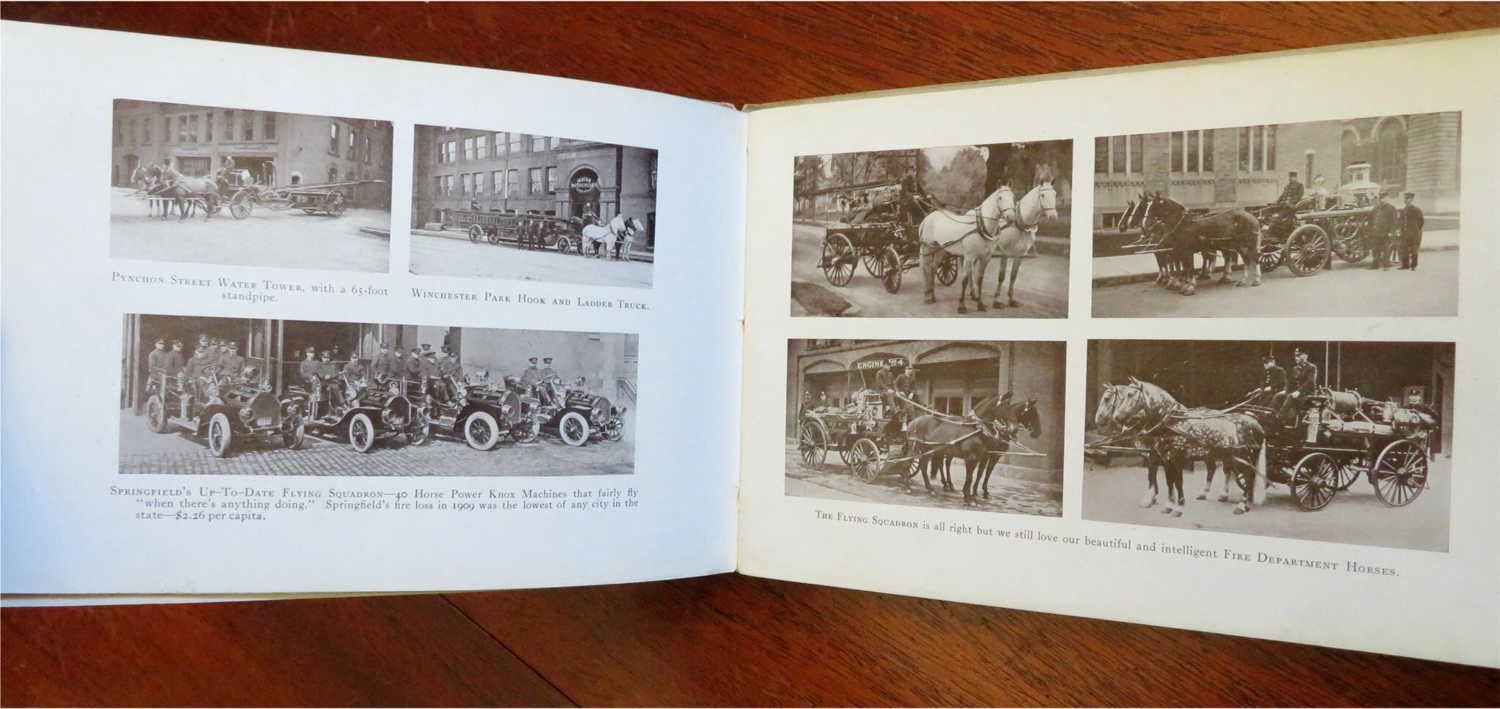 Springfield Massachusetts 1910-13 Souvenir View Book Lot x 2 with Street Scenes & Autos