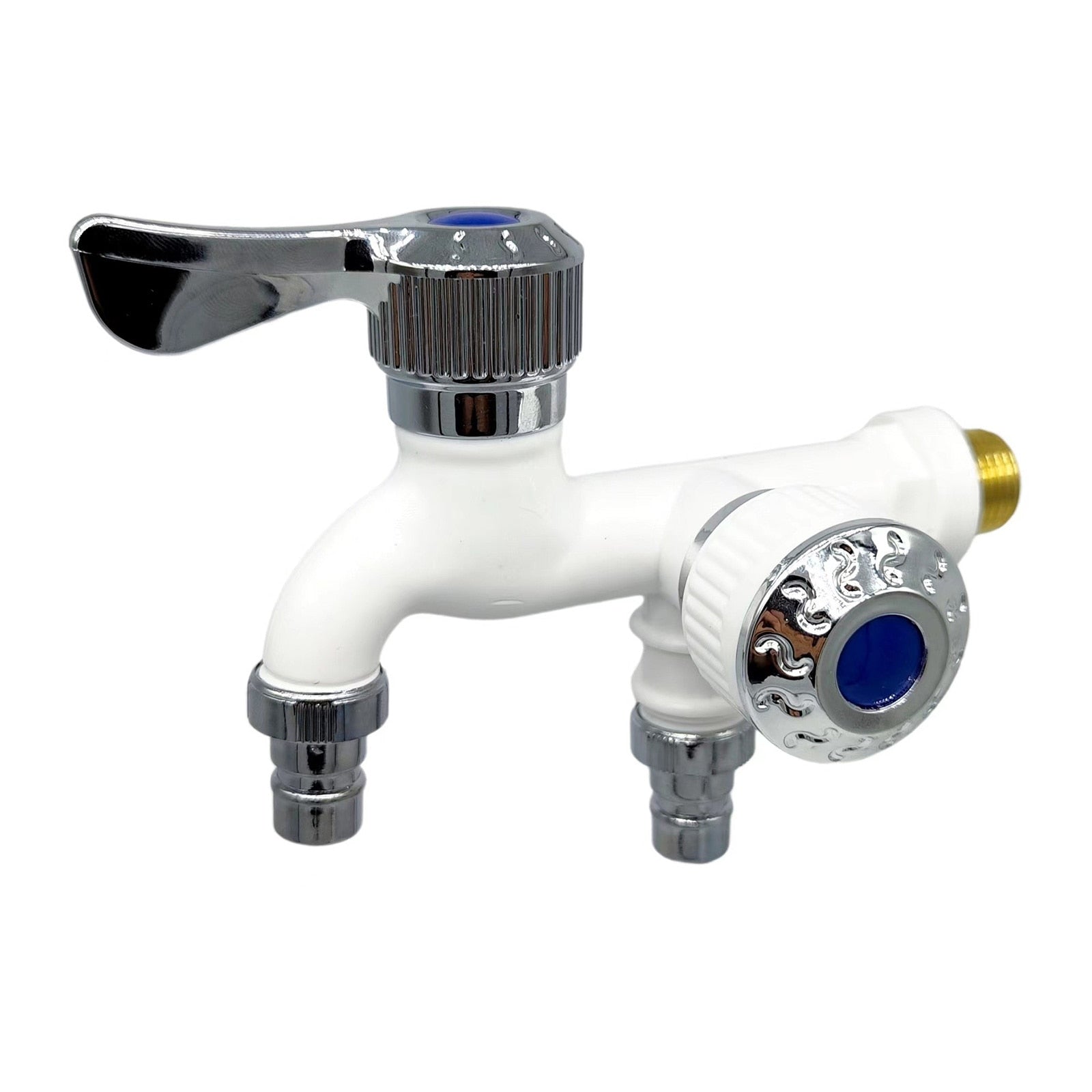 LH222 Garden Faucets One-in-two-out Fast Bidet Taps Wall Mounted Bibcocks Double Water Outlet Bathroom Faucets Gadgets