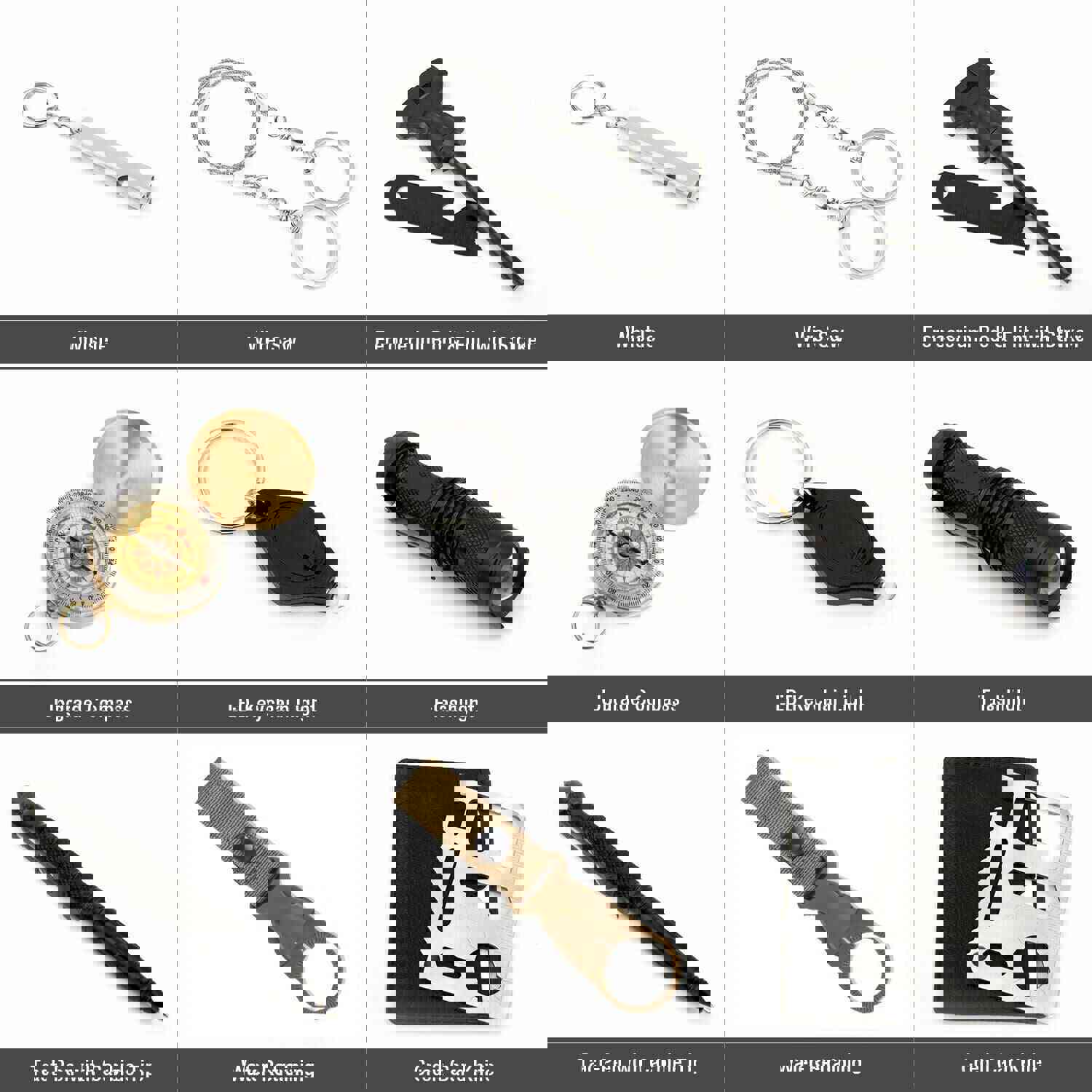 14 in 1 Outdoor Emergency Survival and Safety Gear Kit for Camping & Adventures