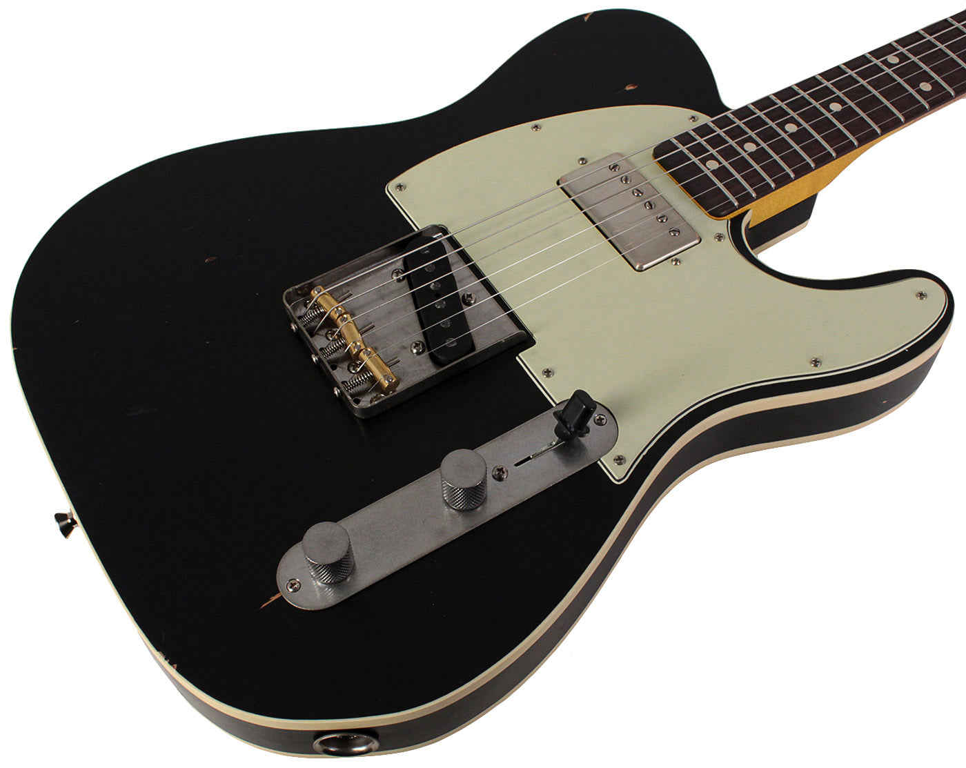 Nash TC-63 Guitar, Double Bound, Black, Humbucker, Light Aging