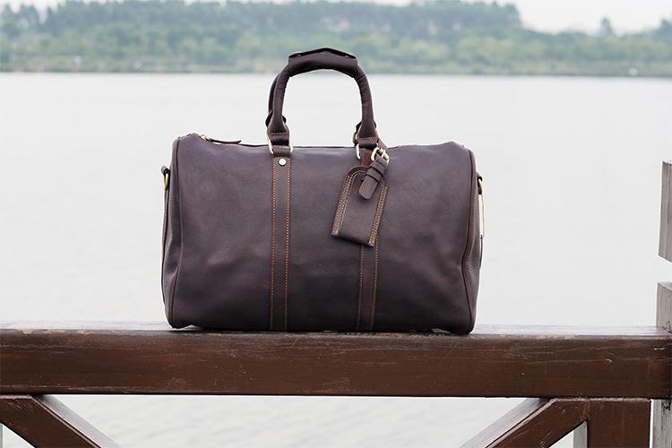 Cool Leather Men's Weekender Duffle Bag - Vintage Travel Bag