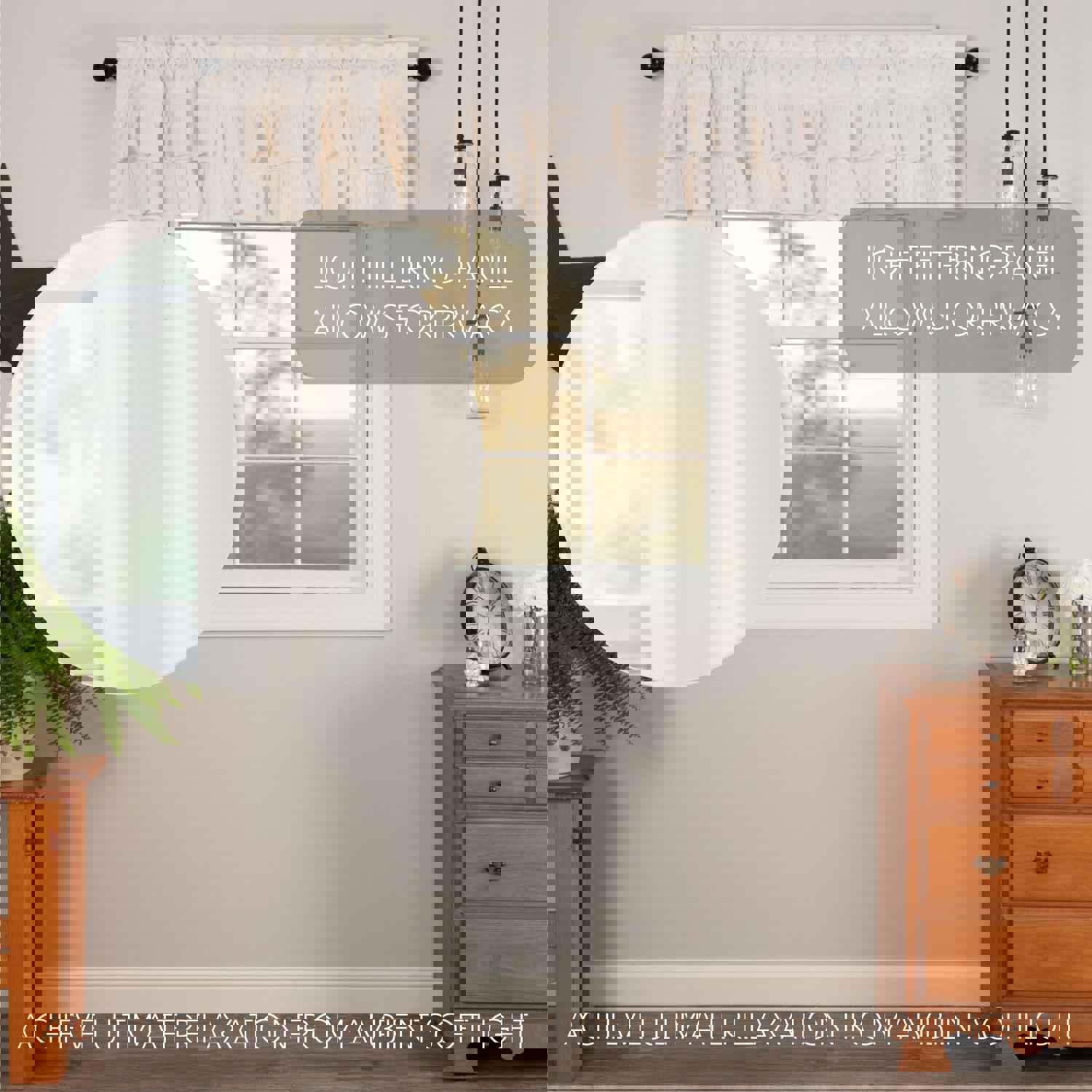 Farmhouse Valance Simple Life Flax Ruffled Solid Color Window Curtain