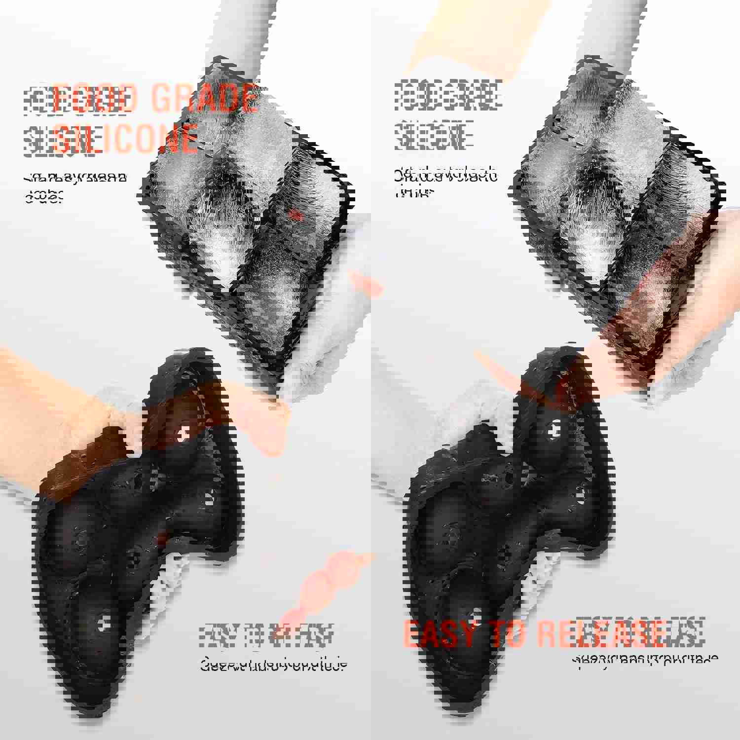 WALFOS Large Size 6 Cell Silicone Ice Ball Mold for Whiskey & Cocktails