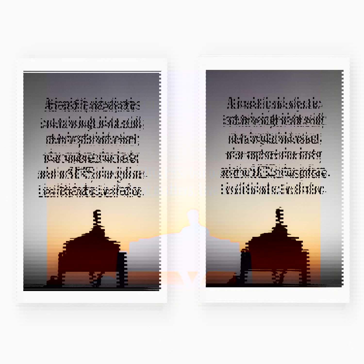 Live a Life That Matters - Inspirational Quotes Wall Art - 10 x 8 Sunset Poster Print