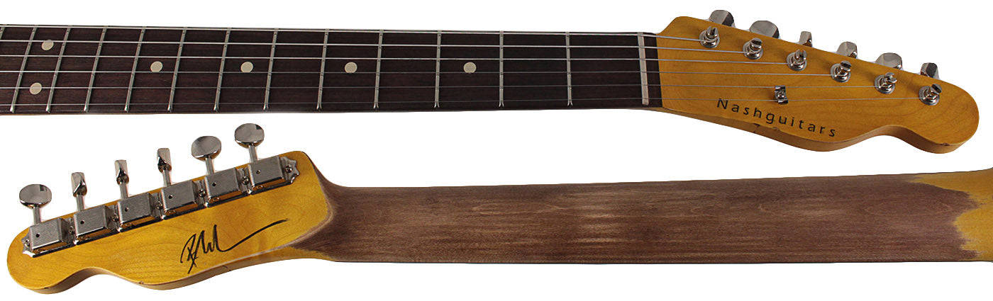 Nash TC-63 Guitar, Double Bound, Black, Humbucker, Light Aging