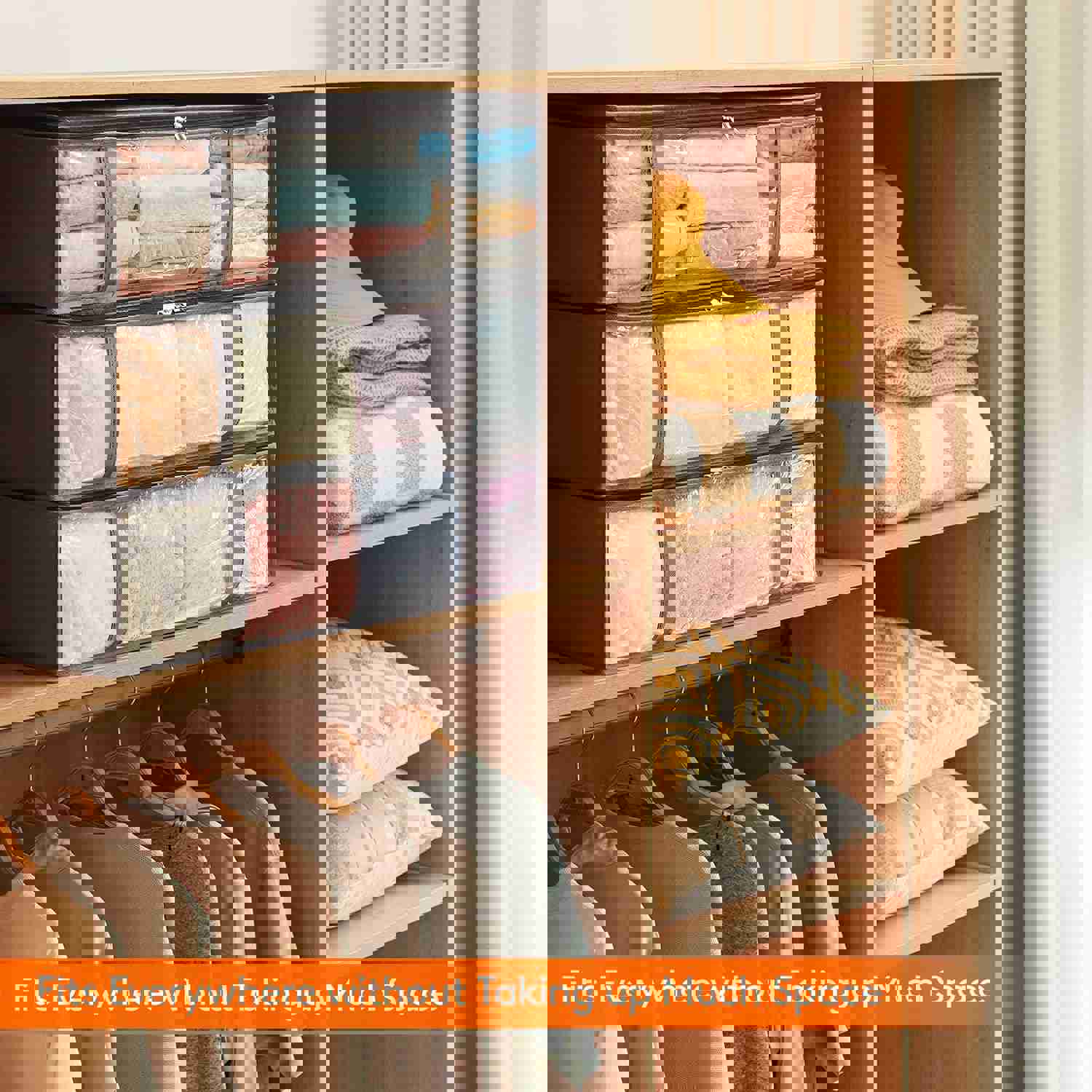 6-Pack Large Under Bed Storage Containers with 40L Capacity and See-Through Window