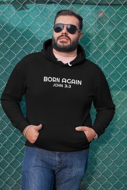 F&H Christian Born Again Mens Hoodie - Soft, Stylish & Cozy