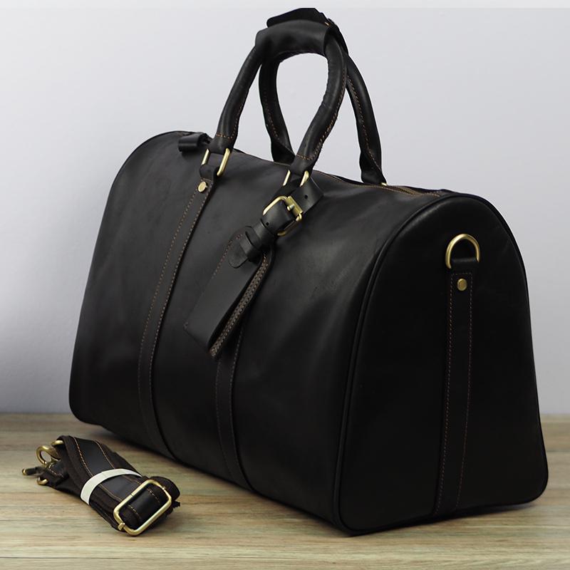 Cool Leather Men's Weekender Duffle Bag - Vintage Travel Bag