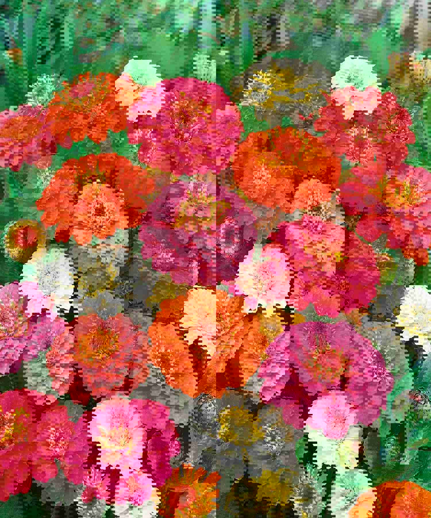 50 Dwarf Zinnia Thumbelina Flower Seeds - Vibrant Colors for Your Garden