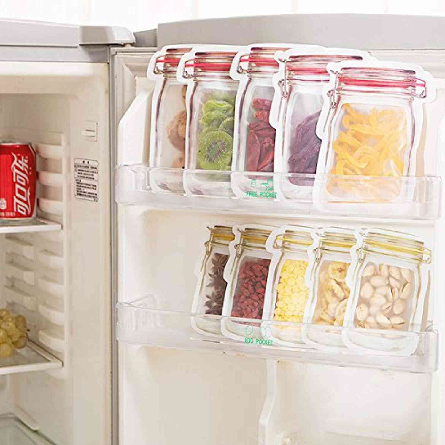 18-Piece Mason Jar Pattern Reusable Airtight Food Storage Bags Set by APOL