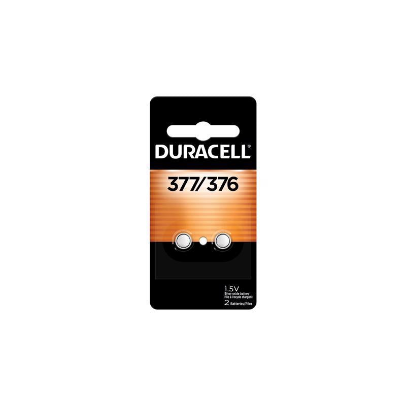 Duracell Silver Oxide 376/377 1.5V 0.02mAh Electronic/Watch Battery 2 Pack