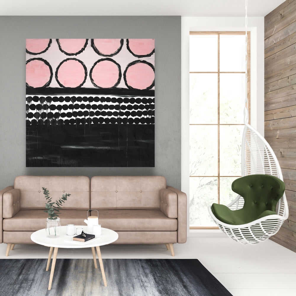 Cluster Of Pink Circles - Fine Art Gallery Wrapped Canvas 36x36