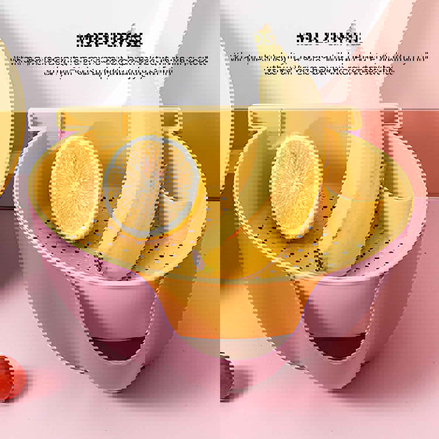 Dual Layer Nordic Style Vegetable and Fruit Storage Box - BPA Free PP Plastic Kitchen Container