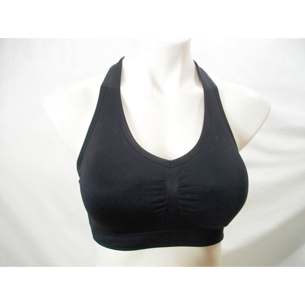 Ideology Low-Impact Racerback Wire Free Sports Bra - Medium Black