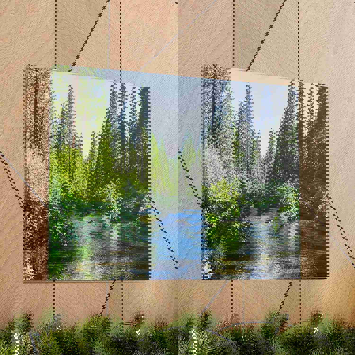 River Through The Green Forest Nature Wilderness Photography Canvas Wall Art