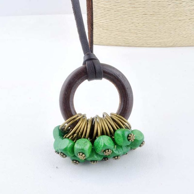 Fashion Wooden Beads Statement Necklace for Women