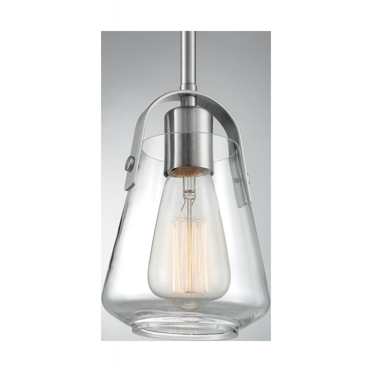 SKYBRIDGE 1 LT MINI PENDANT - Clear Glass with Brushed Nickel Finish