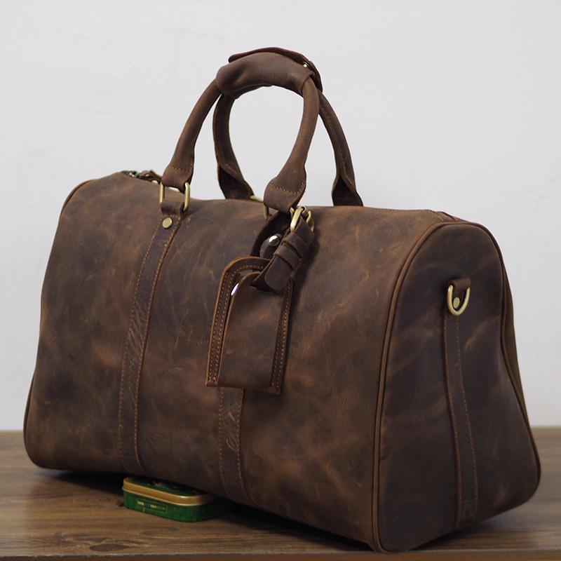 Cool Leather Men's Weekender Duffle Bag - Vintage Travel Bag