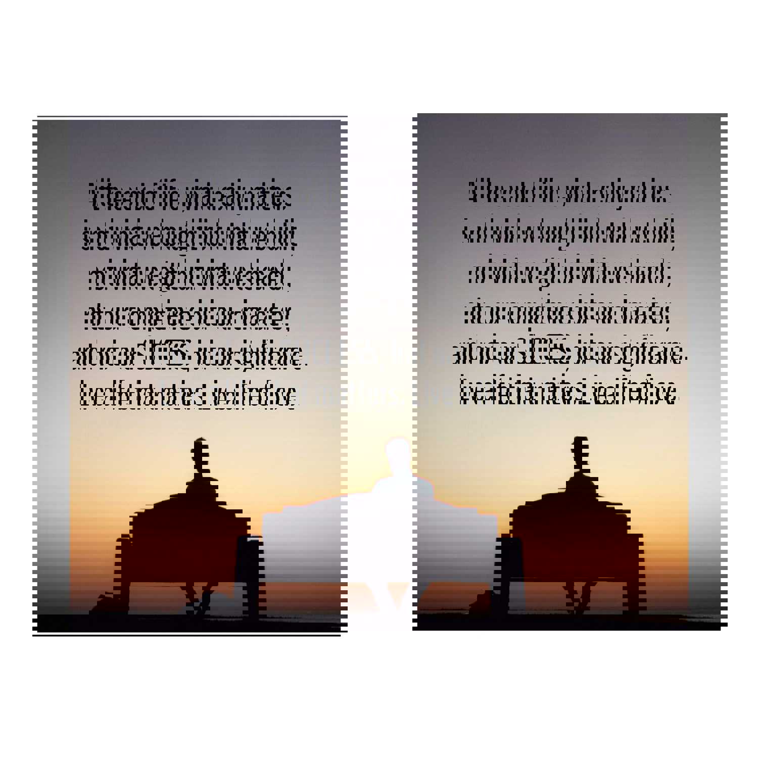 Live a Life That Matters - Inspirational Quotes Wall Art - 10 x 8 Sunset Poster Print