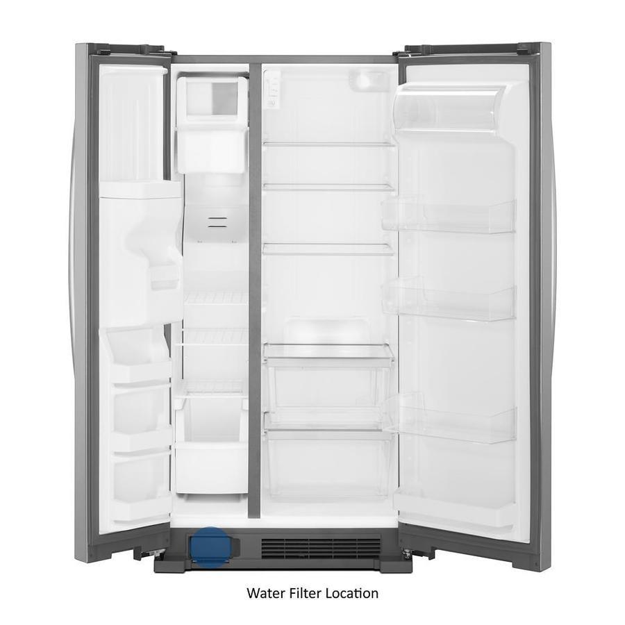 Whirlpool 24.6-cu ft Side-by-Side Refrigerator with Ice Maker (Fingerprint-Resistant Stainless Steel)