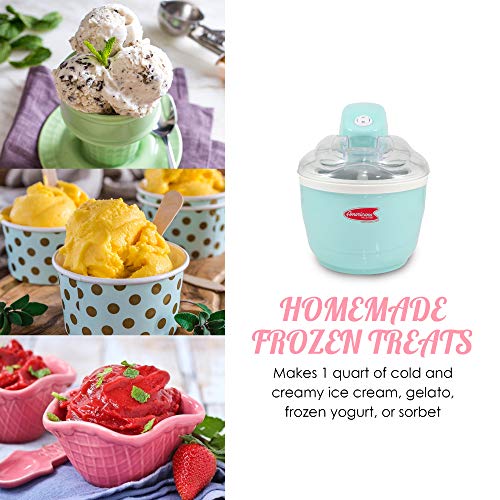 Elite Gourmet Maxi-Matic EIM-520 Automatic Ice Cream Maker, 1 Quart, Blue