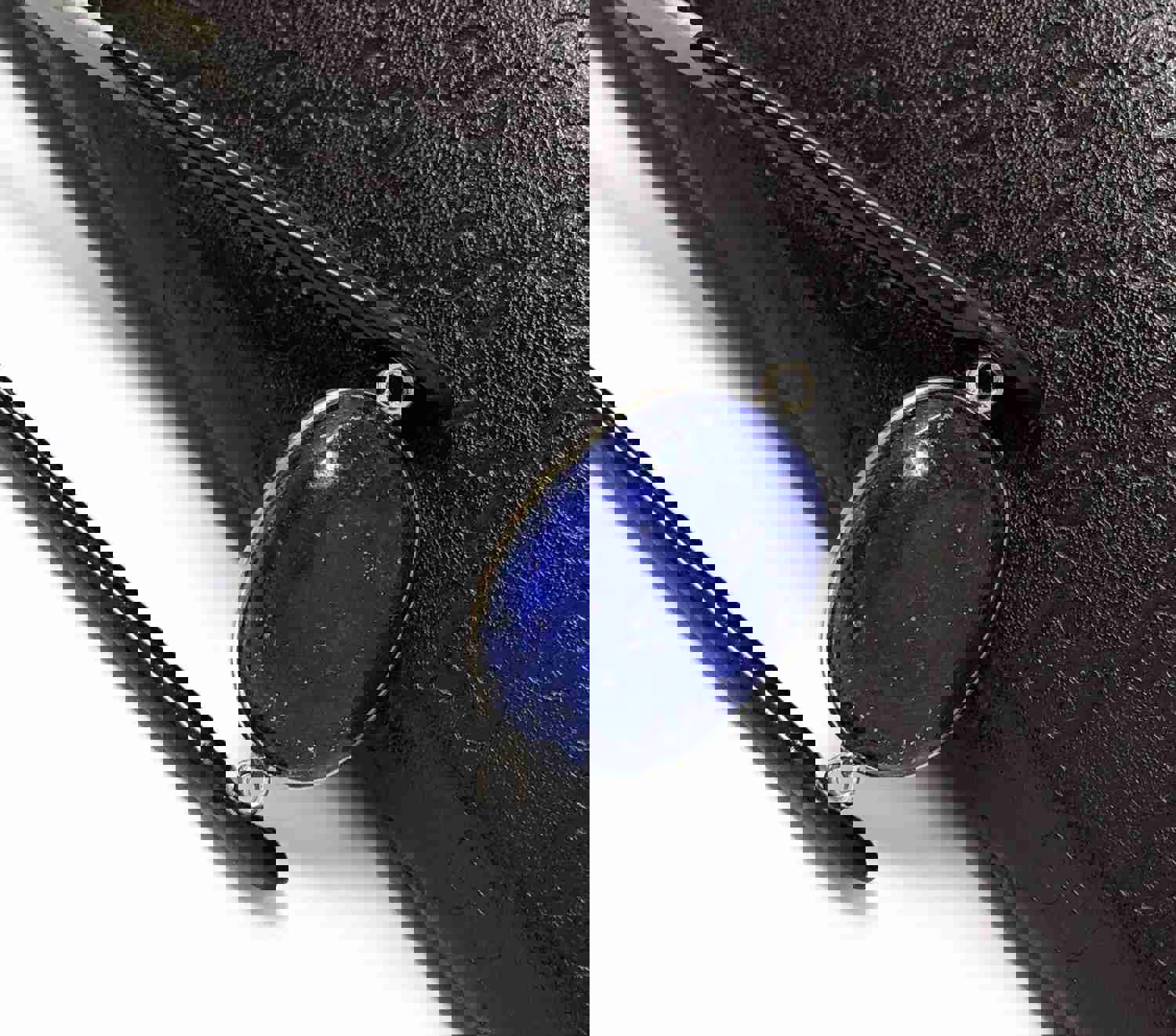 Sterling Silver Lapis Lazuli Bezel Connector for DIY Jewelry Making