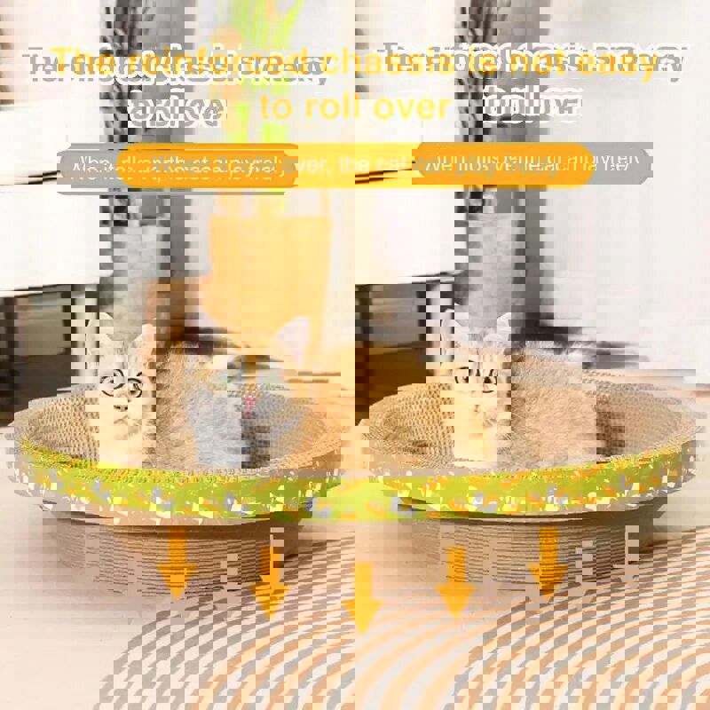 Oval Cat Scratcher Stable Lounge Nest for Cats - Reinforced Bowl Shape Bed