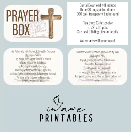 Prayer Box Printable for Altoid Tin Craft - The Lords Prayer Activity