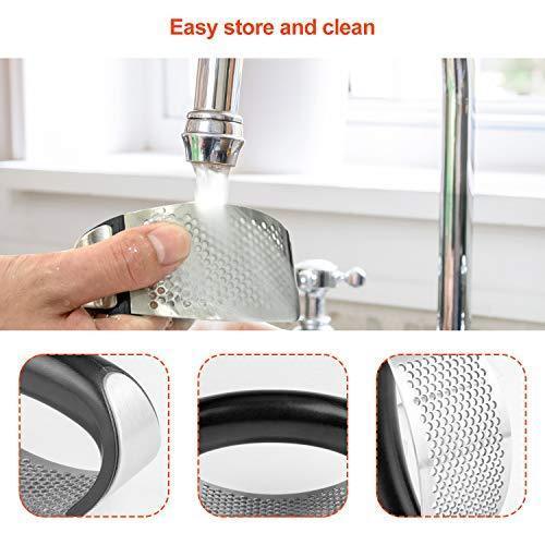 Rhodesy Stainless Steel Garlic Press Rocker - Easy Crush & Mince Kitchen Gadget