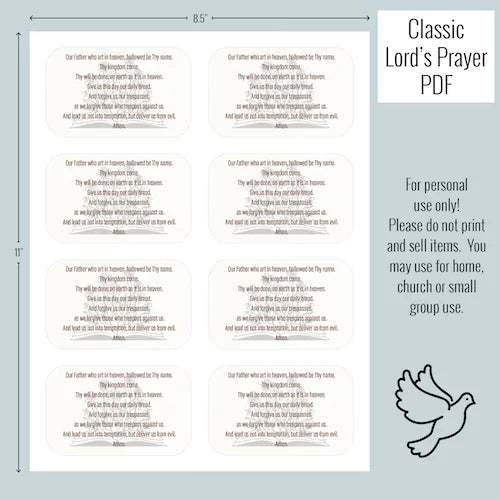 Prayer Box Printable for Altoid Tin Craft - The Lords Prayer Activity
