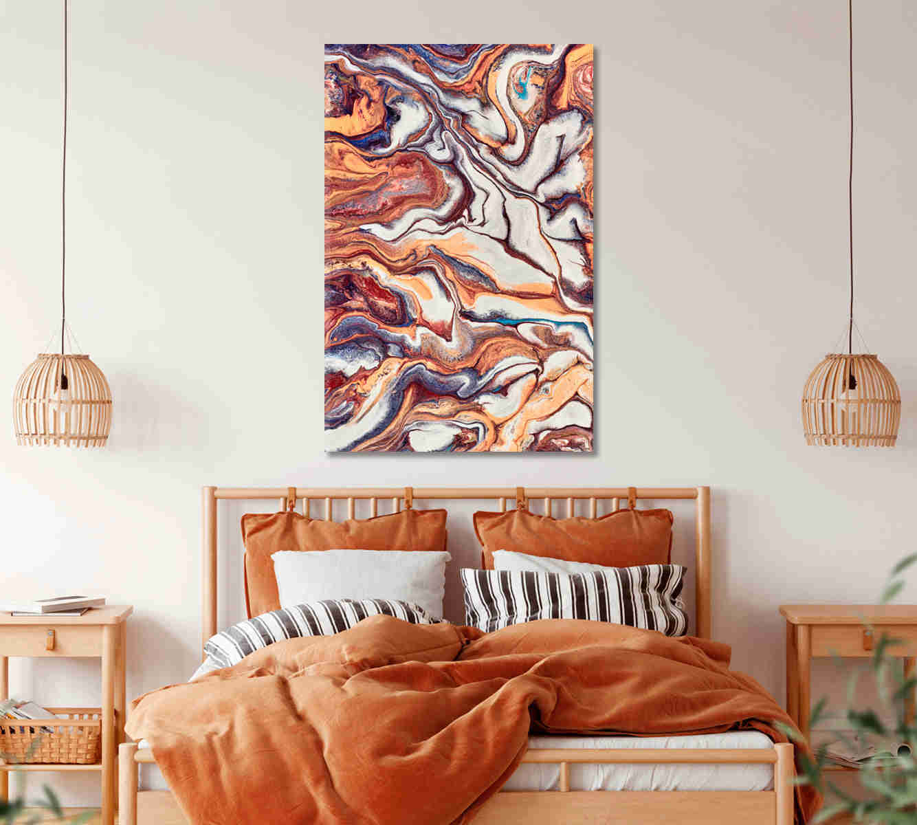 Modern Marble Fluid Art Canvas Print for Home and Office Decor