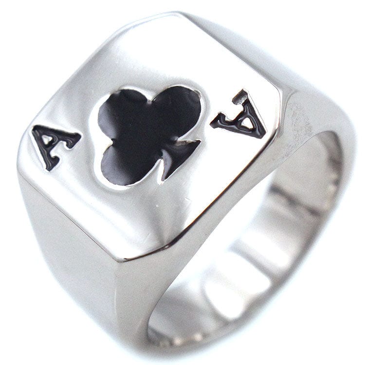 Ace Spades Ace Clubs Silver Gold Statement Jewelry Ring