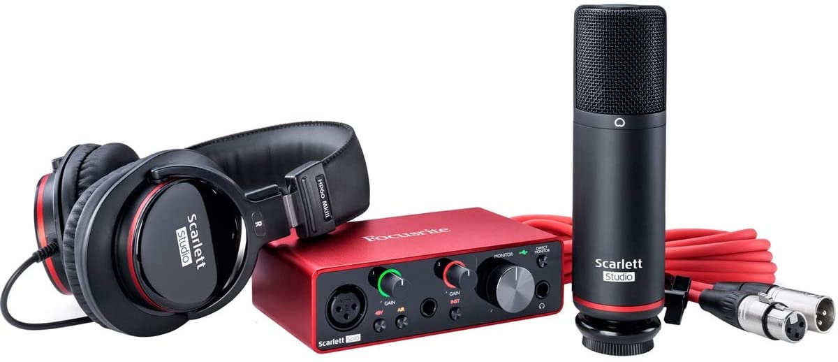 Focusrite Scarlett Solo Studio 3rd Gen Audio Interface Bundle with Mic, Headphones & Accessories