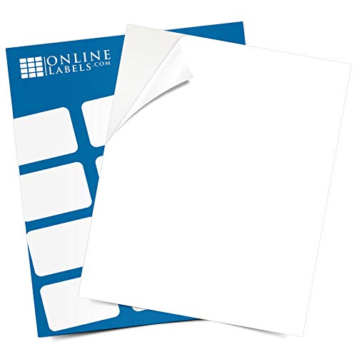 Online Labels Sticker Paper - 2,000 Sheets, White Matte, 8.5 x 11 Full Sheet, Inkjet/Laser Printer Compatible