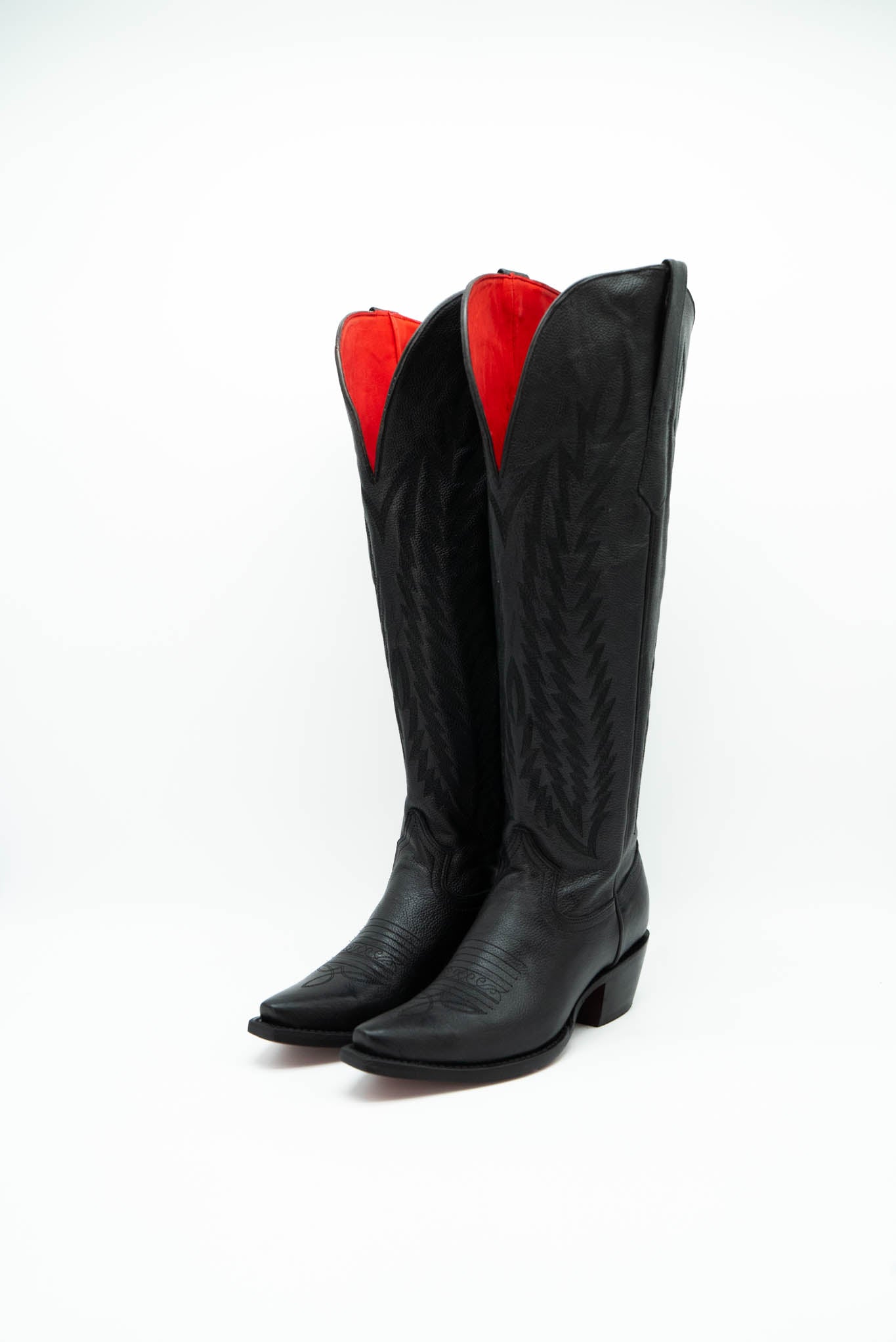 Valentina Tall Red Bottom Wide Calf Cowgirl Boots