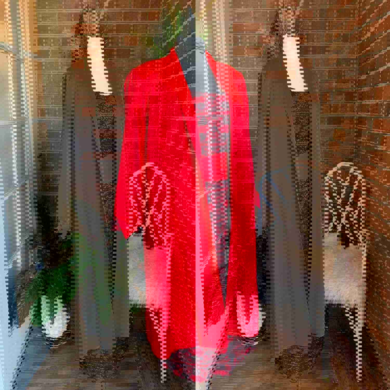 1950s Red & Black Lace Dress and Overcoat - Vintage Jackie Morgan Set