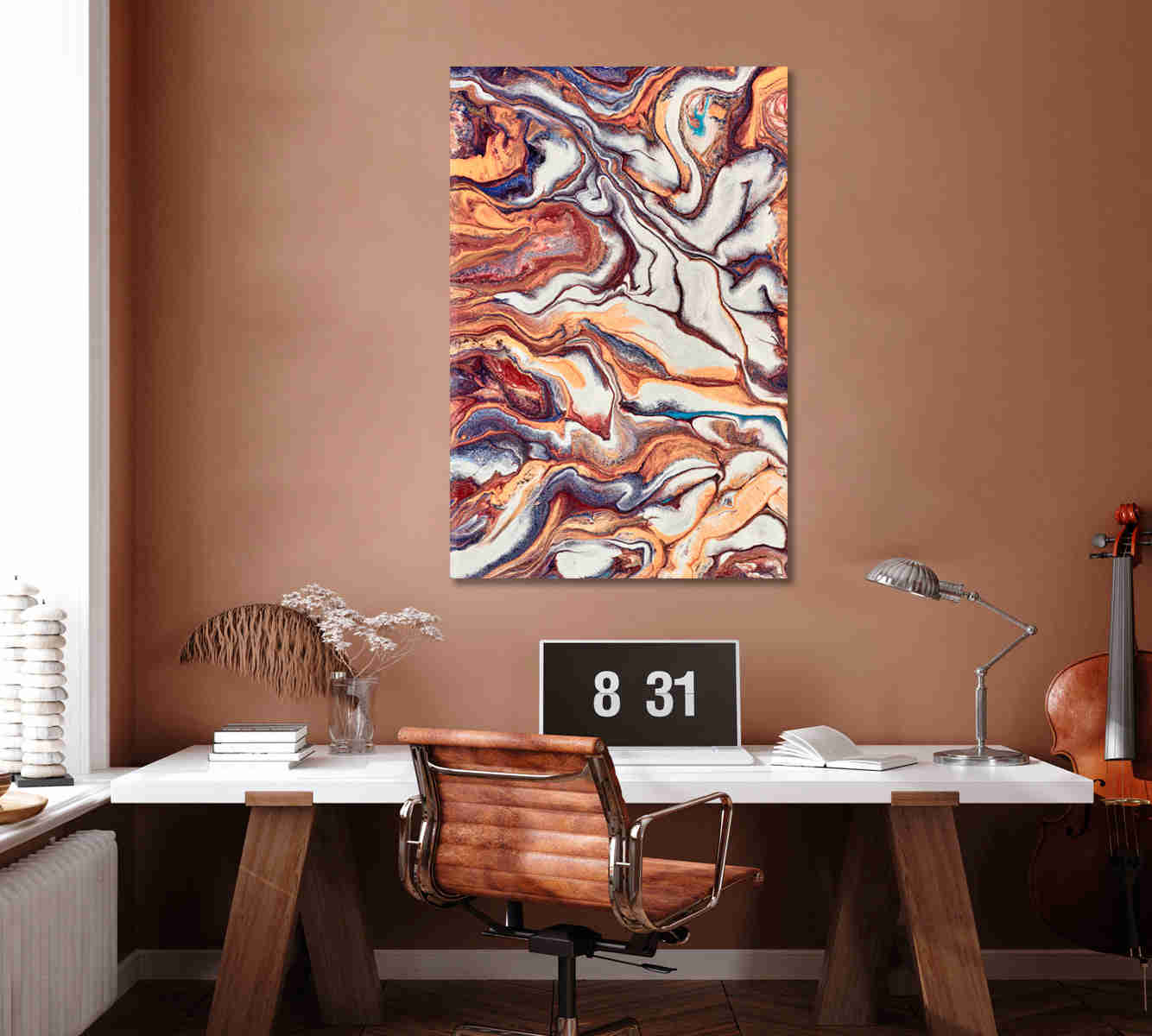 Modern Marble Fluid Art Canvas Print for Home and Office Decor