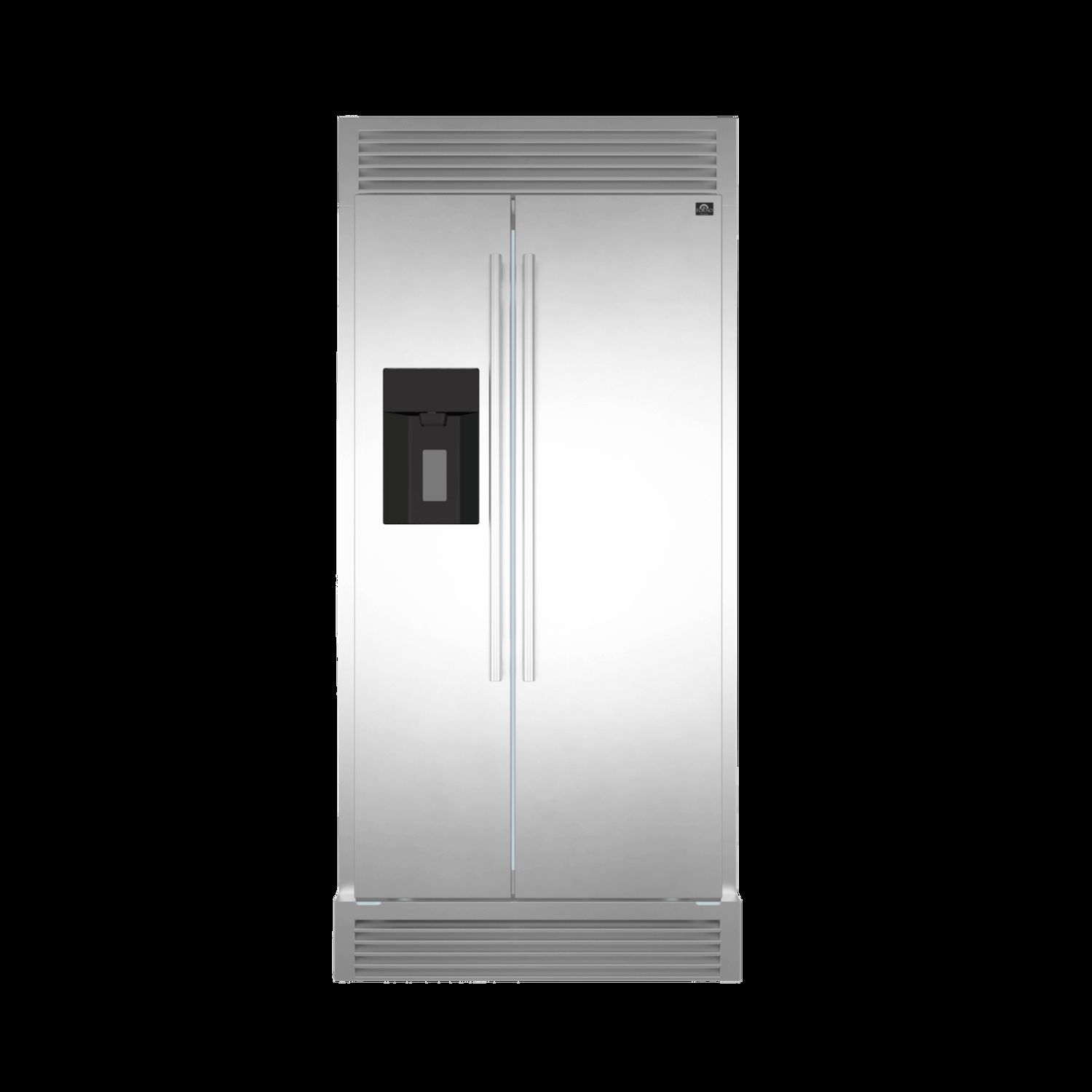 Forno Salerno 36 In. Side by Side 20 Cu.Ft. Stainless Steel Refrigerator with Ice Maker & Decorative Grill