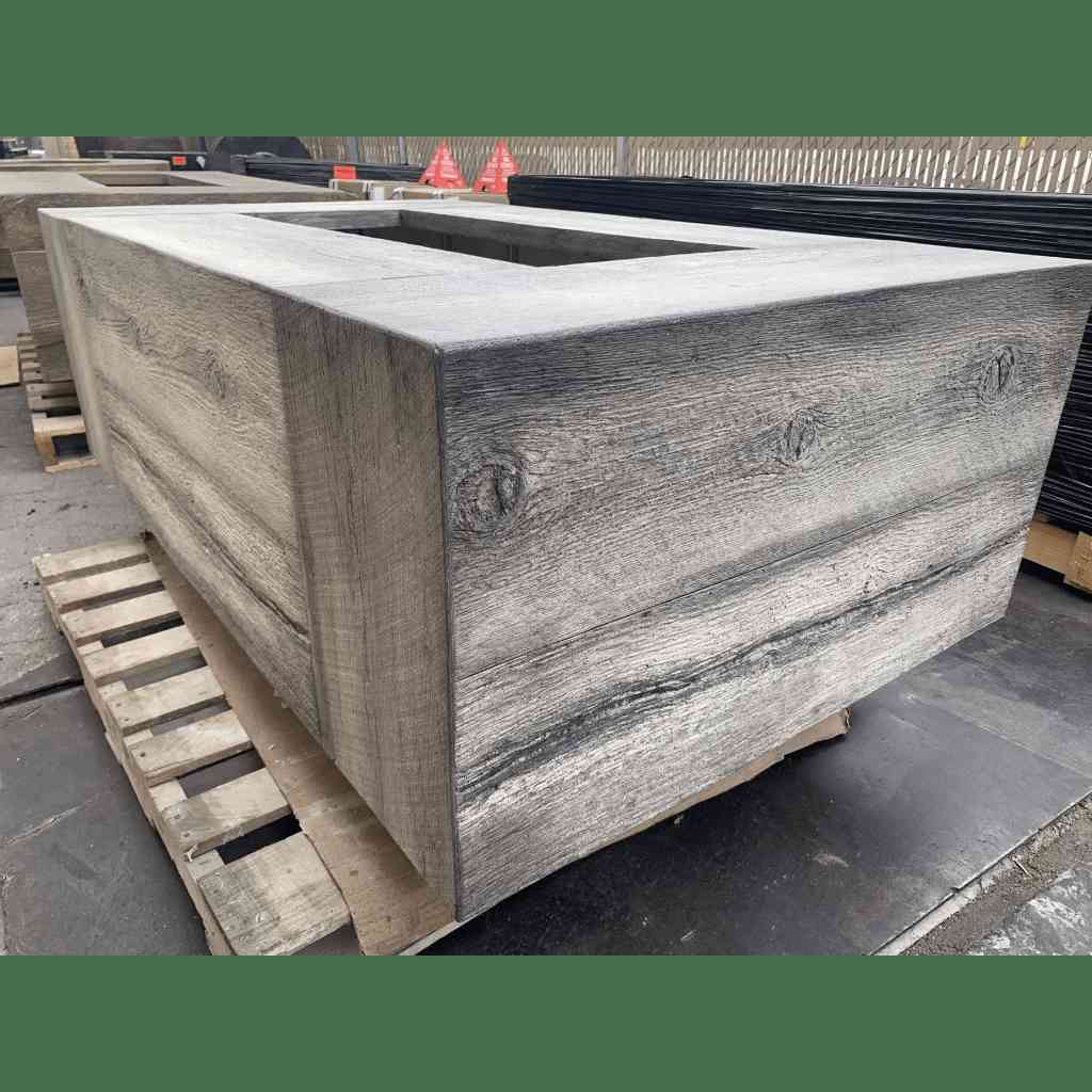 The Outdoor Plus 48 Coronado GFRC Wood Grain Concrete Rectangle Gas Fire Pit