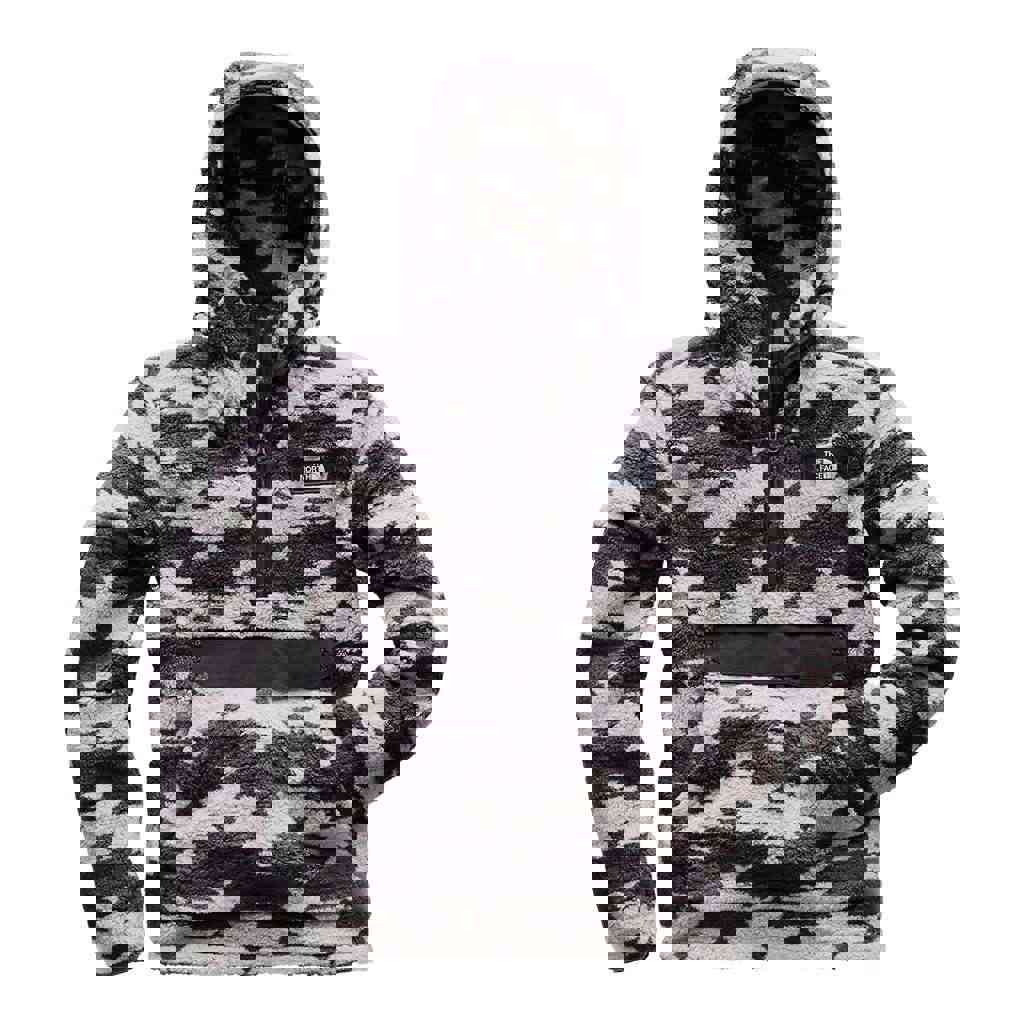 The North Face Mens Campshire Pullover Hoodie - High Rise Grey California Basket Print