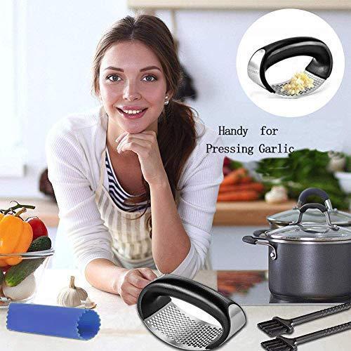 Rhodesy Stainless Steel Garlic Press Rocker - Easy Crush & Mince Kitchen Gadget