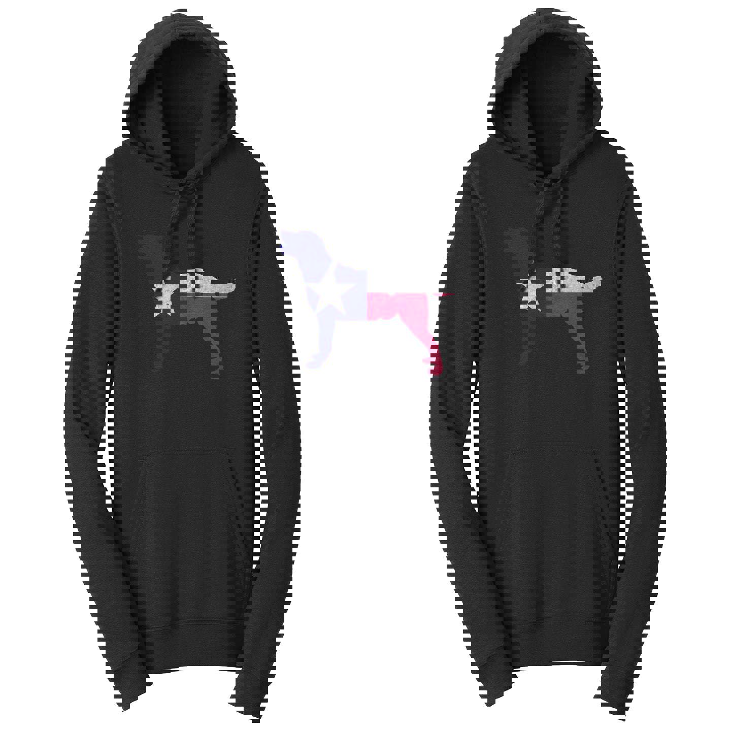 Texas Flag Pattern Lab Silhouette - Adult Unisex Hoodie Sweatshirt