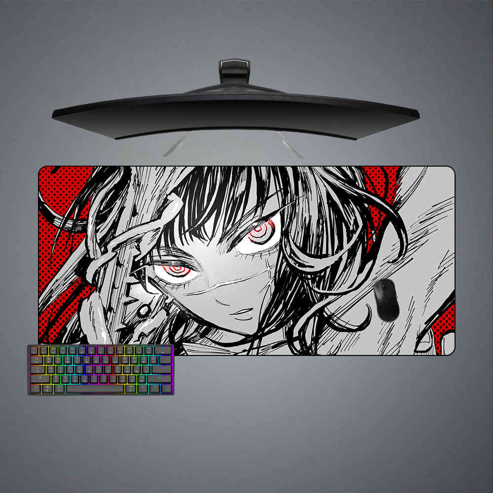 Chainsaw Man Asa Mitaka Gaming Mouse Pad - M-XXL Size, Computer Desk Mat
