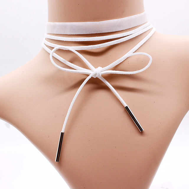 Fashion Multilayer Velvet Strip Choker Necklace for Women