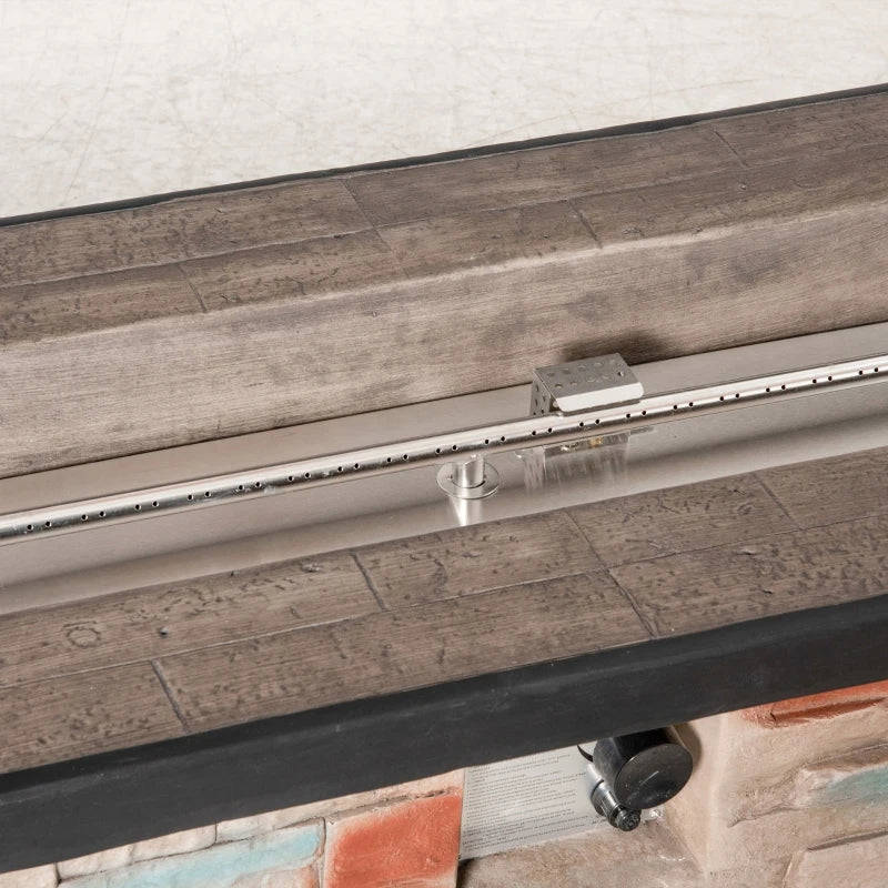 Outsunny 48 Inch Outdoor Propane Gas Fire Pit Table with Auto-Ignition and Rain Cover